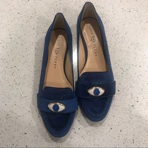 Katy perry Evil Eye shoes sz 10 blue velvet w box